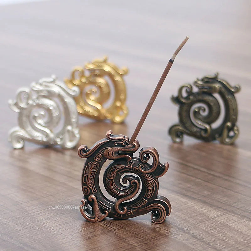 Mini Metall Gold Drache Räucherstäbchen Brenner 1 Stück Kreativer Drache Räucherstäbchen Halter Sandelholz Räuchergefäß Home Office Dekor