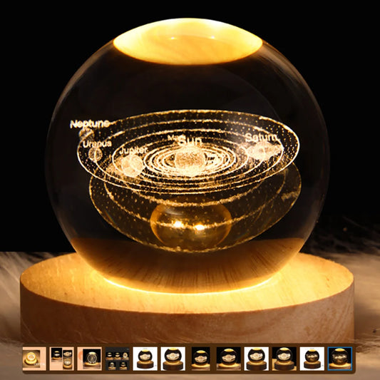 Kristallkugel LED Nachtlicht Galaxy 3D Planet Mond Lampe Schlafzimmer Home Decor für Kinder Party Kinder Geburtstag Weihnachtsgeschenke