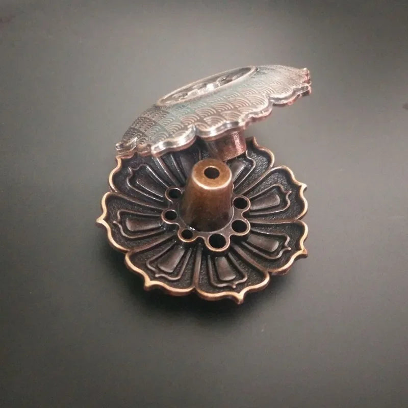 Legierung Lotus Weihrauch Burner Stick Halter Home Buddhismus Linie Weihrauchplatte Sandelholz Spulen Basis Tempel Zartes Wohnkultur