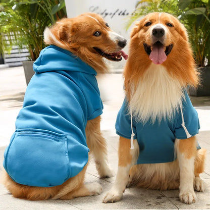 Hunde-Hoodie für große mittelgroße Hunde Herbst Winter Sweatshirt mit Taschen Hut Golden Retriever Reißverschlusstasche Sweatshirt Haustierkleidung