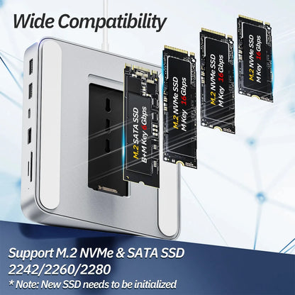 Minisopuru USB C Hub für iMac 24 Zoll 2021/2023 Kompatibel M.2 NVMe SSD USB C 10Gbps iMac Zubehör für iMac M1 M3 iMac Hub