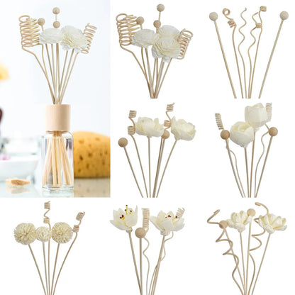 NEU 6PCS/8PCS/9PCS Künstliche Blumen Rattan-Rohr Duft-Stäbchen – Aroma-Diffusor Nachfüllstäbchen DIY Floral