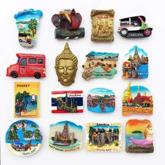 Land Kühlschrankmagnete Thailand Phuket Pattaya Chiengmai Bangkok Magnetischer Kühlschrankmagnet Aufkleber Weltreise Souvenir Magnetisch