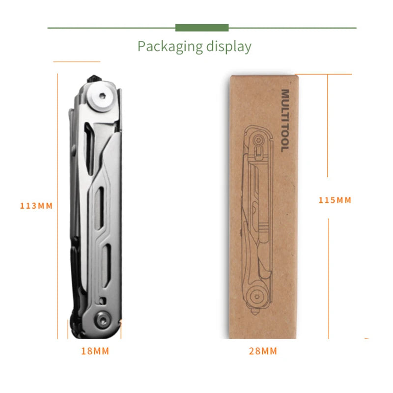 BHBT 9 in 1 Mini Multitool Klappmesser EDC Taktisches Camping Survival Tools Outdoor Taschenmesser Schere Schraubendreher