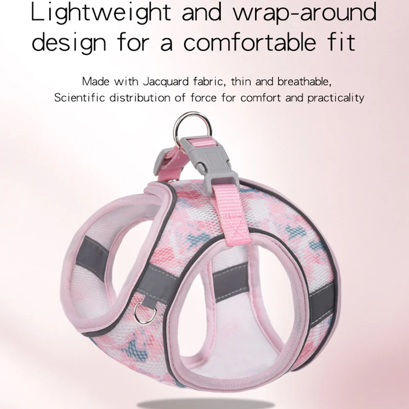 Hundegeschirr-Leine-Set-atmungsaktiver-Haustier-Brustgurt-Welpen-Kätzchen-Reflektorweste-für-kleine-mittelgroße-Hunde-Katzen-Chihuahua-Gehleine