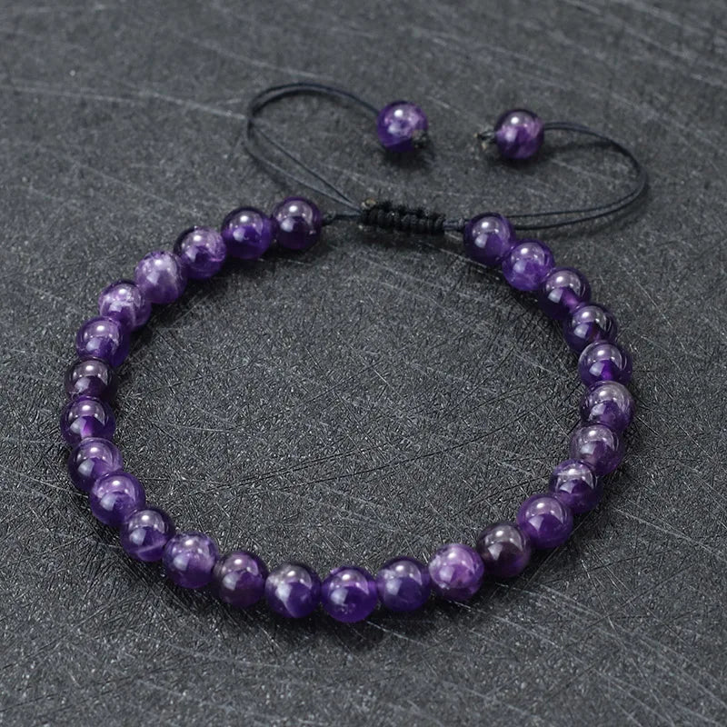 Noter 100% natürliches Amethyst Armband für Frauen Männer Klasse A 6mm 8mm 10mm 12mm Lila Perlen Braclet Valentinstag Geschenk Schmuck