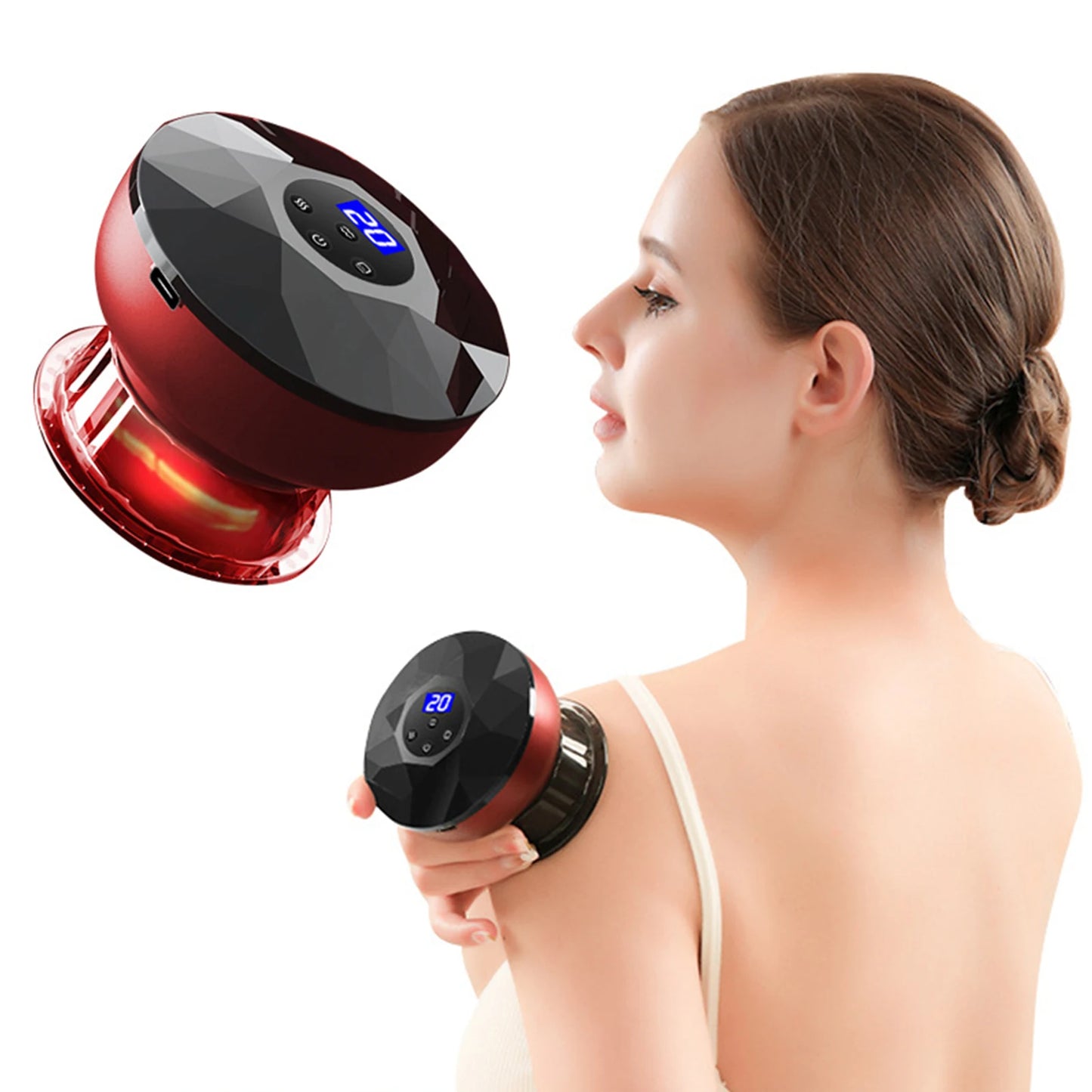 Elektrisches Schröpfset Smart Vacuum Cupping Massager, wiederaufladbar, mit Guasha und heißer Kompresse