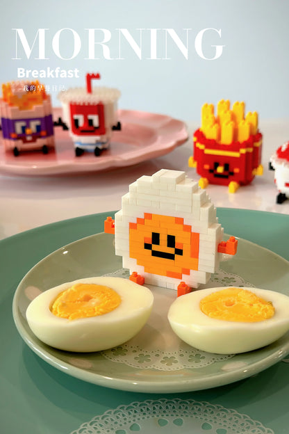 Lebensmittel Bausteine Mini Ziegel Spielzeug Obst Burger Pommes Avocado Brot Ananas Sandwich Milch Drink Puzzle Kindergeschenk