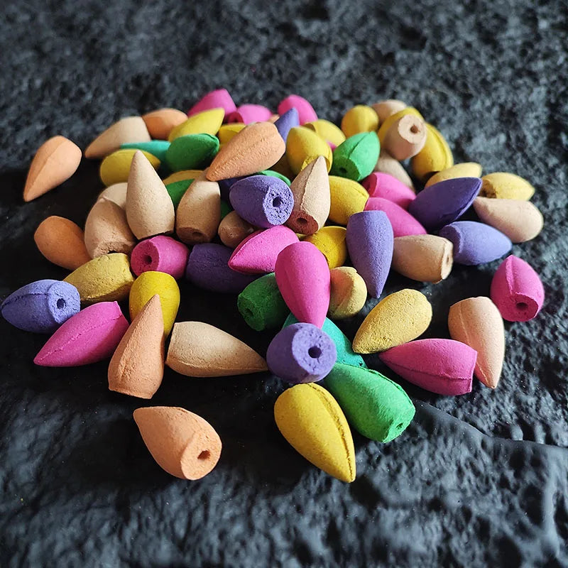 Y 10/20/50 Stück natürliche indische Kegel-Räucherstäbchen, Rose, Wasserfall, Reflux-Turm-Räucherstäbchen für Rückflussbrenner, Heim-Teestube, Hotelduft