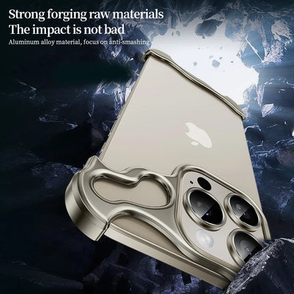 Randlose Metall-Telefonhülle für iPhone 13 14 15 Pro Max Plus, Aluminium-Alien-Titanlegierung, Stoßstangenabdeckung für IPHON 13 14 15 Promax