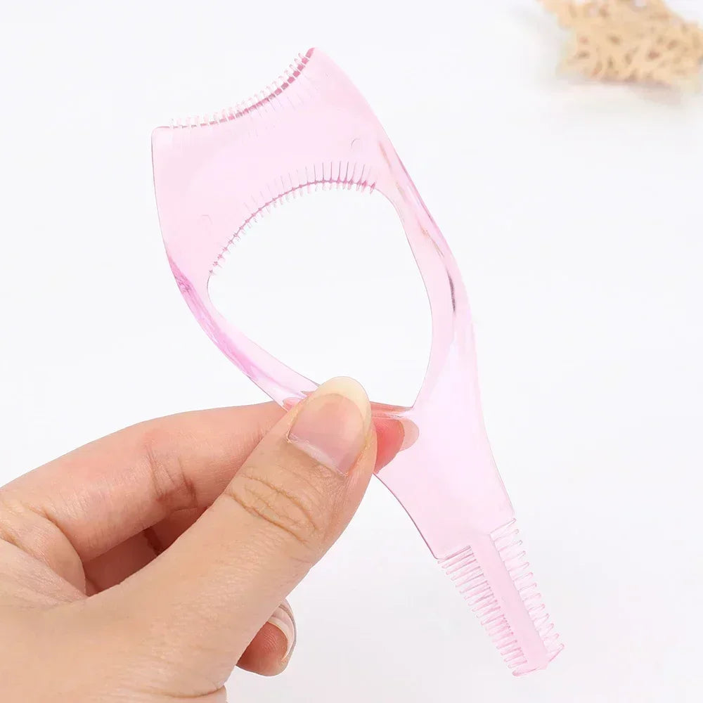 3In1 Wimpernhilfe, einfach zu verwenden, Eyeliner-Schablone, rosa Kunststoff-Wimpernkarte, Mascara-Schutz, leichte kosmetische Werkzeuge, kostenloser Versand