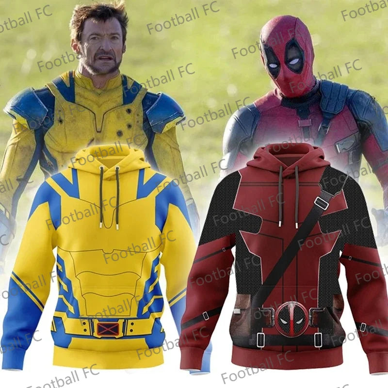 Deadpool Wolverine Cosplay Hoodie Superhero 3D Polyester Autumn Halloween Unisex Wolverine Jacket Thin Party Deadpool CostumeDeadpool-Wolverine-Cosplay-Hoodie: Superhelden-Jacke aus 3D-Polyester, dünne Unisex-Jacke für Herb