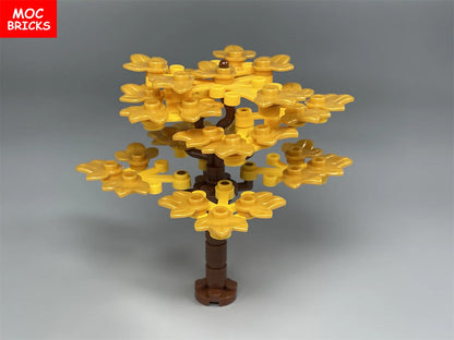 MOC Ziegel Kürbisblätter Maple Pflanzenbaum Haus See Lake Landschaft 32607 Bildungsbausteine Kinder Spielzeug Geschenk