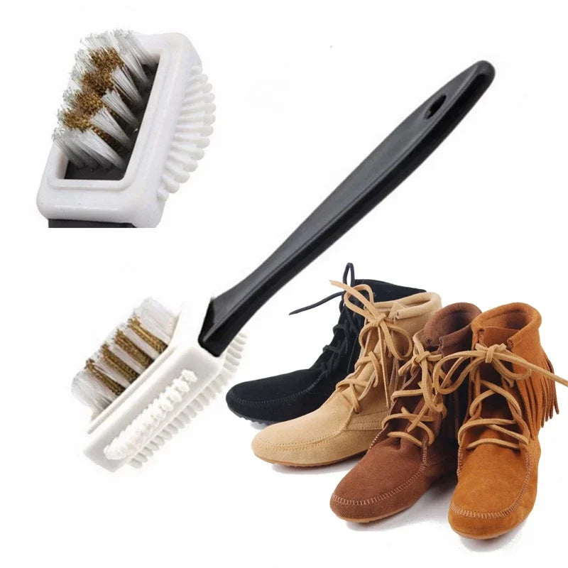 3-seitige Schuhbürste aus Kunststoff – S-förmiger Schuhreiniger für Wildleder, Schneestiefel, Lederschuhe, Haushaltsreinigungswerkzeuge und -zubehör