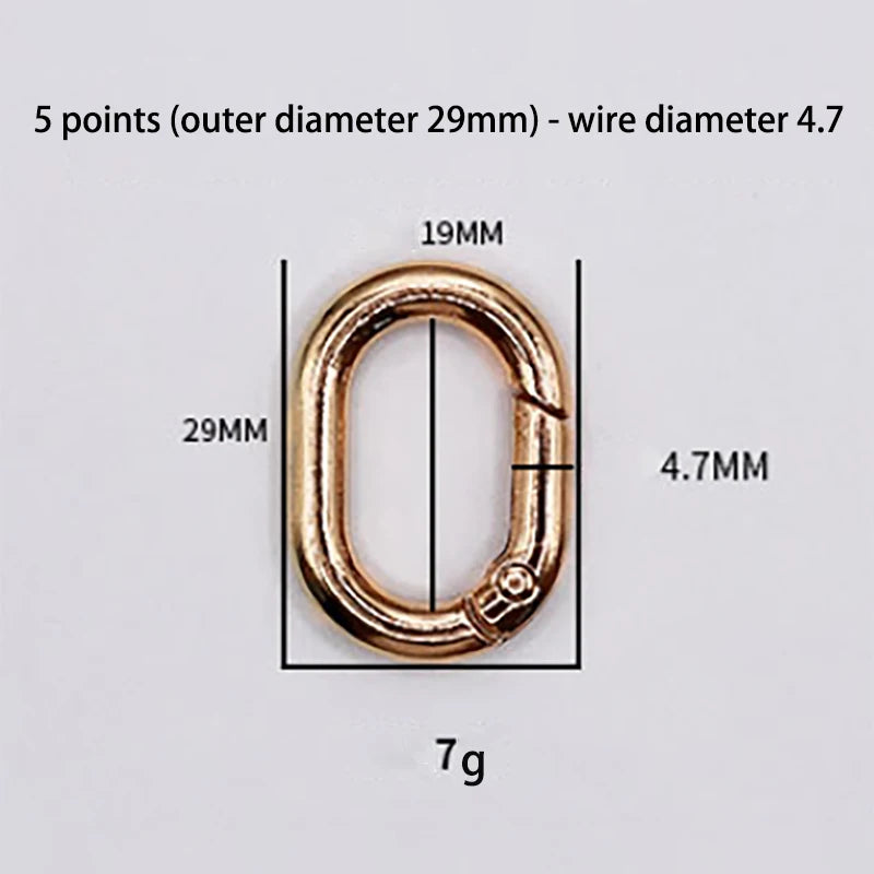 Oval Spring O Ring Ledertasche Handtasche Riemen Schnalle Verbinden Schlüsselanhänger Anhänger Hundehalsband Druckknopfverschluss Karabiner DIY Tasche Zubehör