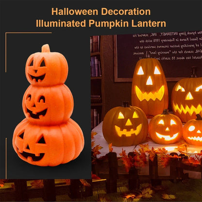 Halloween Kürbis-LED-Lampe: Laternen-Dekoration mit Jack-o'-Lantern und Geistergesicht, Kürbislicht für Garten, Outdoor und Indoor, Party- und Heimdekoration.