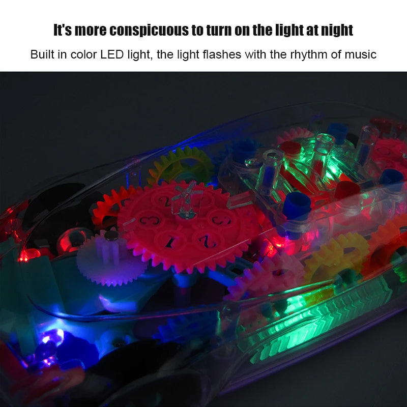 Kinder-blinkendes-elektrisches-Rennauto-Spielzeug-transparentes-Licht-bunte-LED-Musik-mechanisches-Getriebe-Fahrzeug-leuchtendes-Modell-Kinder-Geschenk