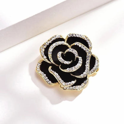 Kamelie Blume Brosche Mode Luxus Strass Imitation Perle Pin Für Frauen Emaille Mode Kleidung Corsage Schmuck Zugriffs