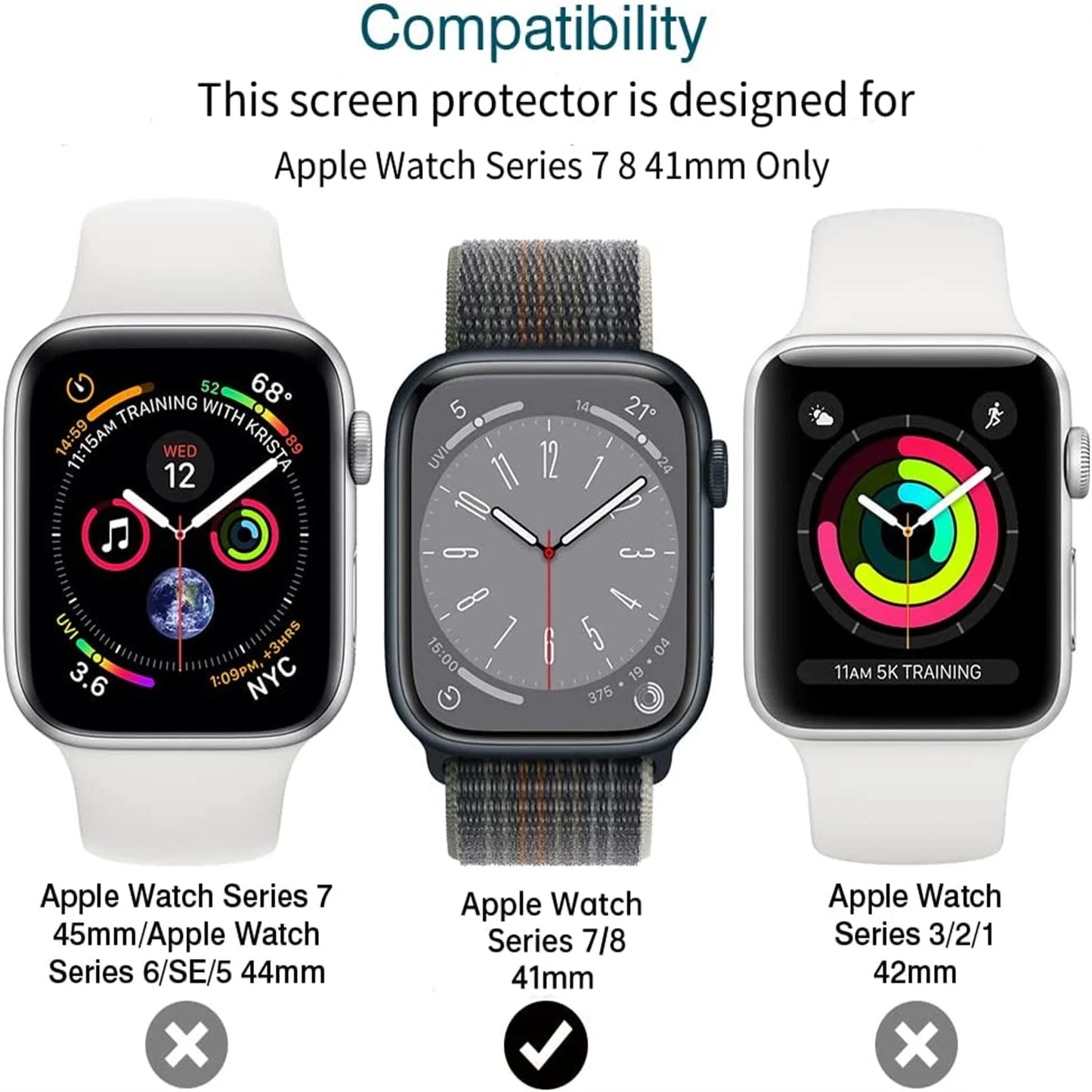 Displayschutzfolie für Apple Watch 9 8 7 6 SE 5 3 Ultra, vollständiger Schutz für IWatch-Serie 45 mm, 41 mm, 44 mm, 40 mm, 42 mm, 38 mm, 49 mm