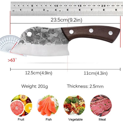 Fleischerbeil Handgeschmiedetes Full Tang Küchenmesser Ultra Sharp Kochmesser Ausbeinmesser Metzgermesser für Küchengrill