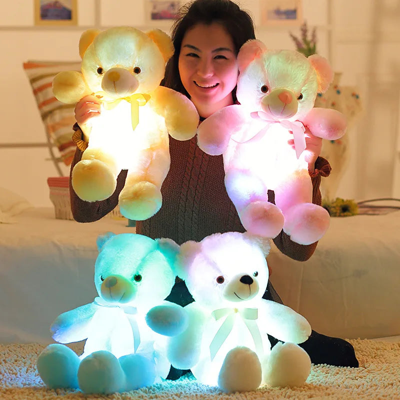 leuchtend-25-30-50cm-kreativ-leuchtende-LED-bunt-leuchtender-Teddybär-Stofftier-Plüschtier-Weihnachtsgeschenk-für-Kind