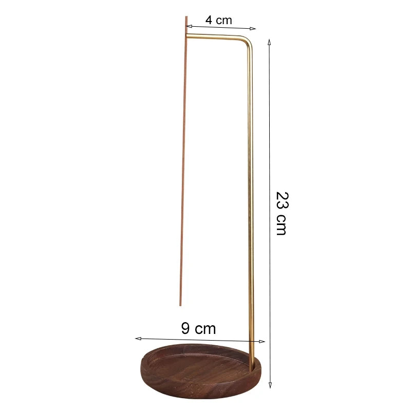 1Pcs Kreativer Messing Räucherstäbchen Halter Auf dem Kopf Hölzern Räucherstäbchen Brenner Räucherstäbchen Platte Asche Fänger Buddhismus liefert Home Decor