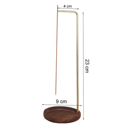 1Pcs Kreativer Messing Räucherstäbchen Halter Auf dem Kopf Hölzern Räucherstäbchen Brenner Räucherstäbchen Platte Asche Fänger Buddhismus liefert Home Decor