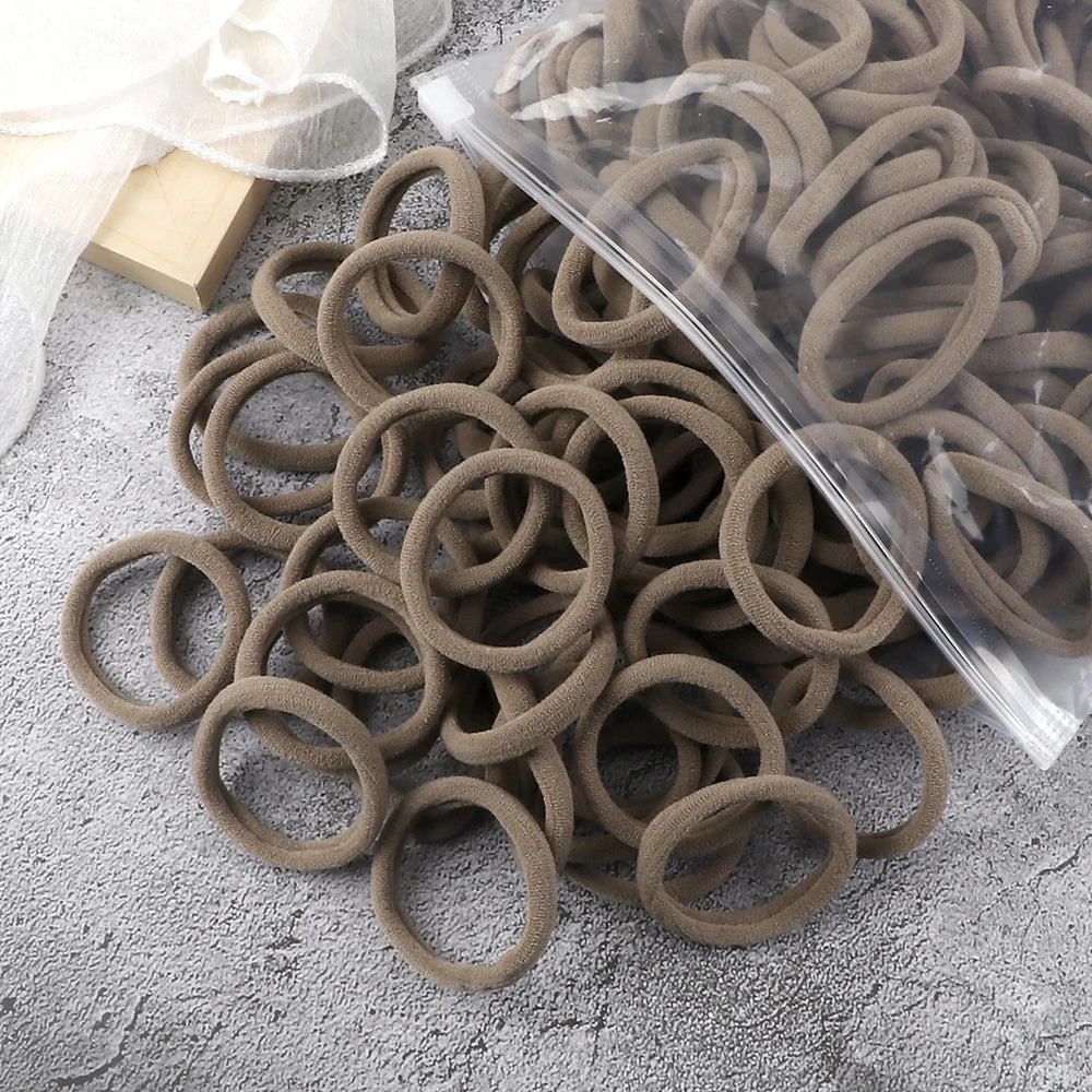 50er-Set-Damen-Mädchen-Basic-Haarbänder-4cm-einfache-einfarbige-elastische-Stirnband-Haarseile-Krawatten-Haar-Accessoires-Pferdeschwanzhalter