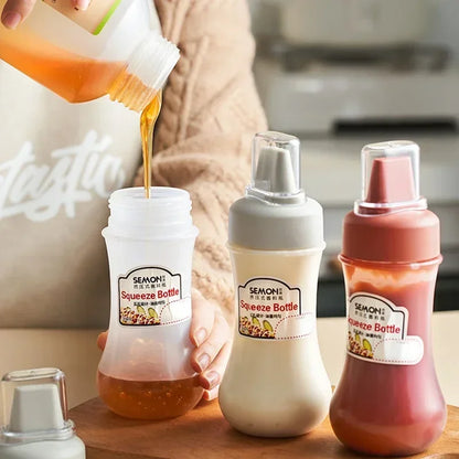 5 Löcher Squeeze Sauce Flasche Nachfüllbarer Gewürzbehälter Restaurant Honigspender Ketchup Marmelade Salat Dressing Flasche 350 ml