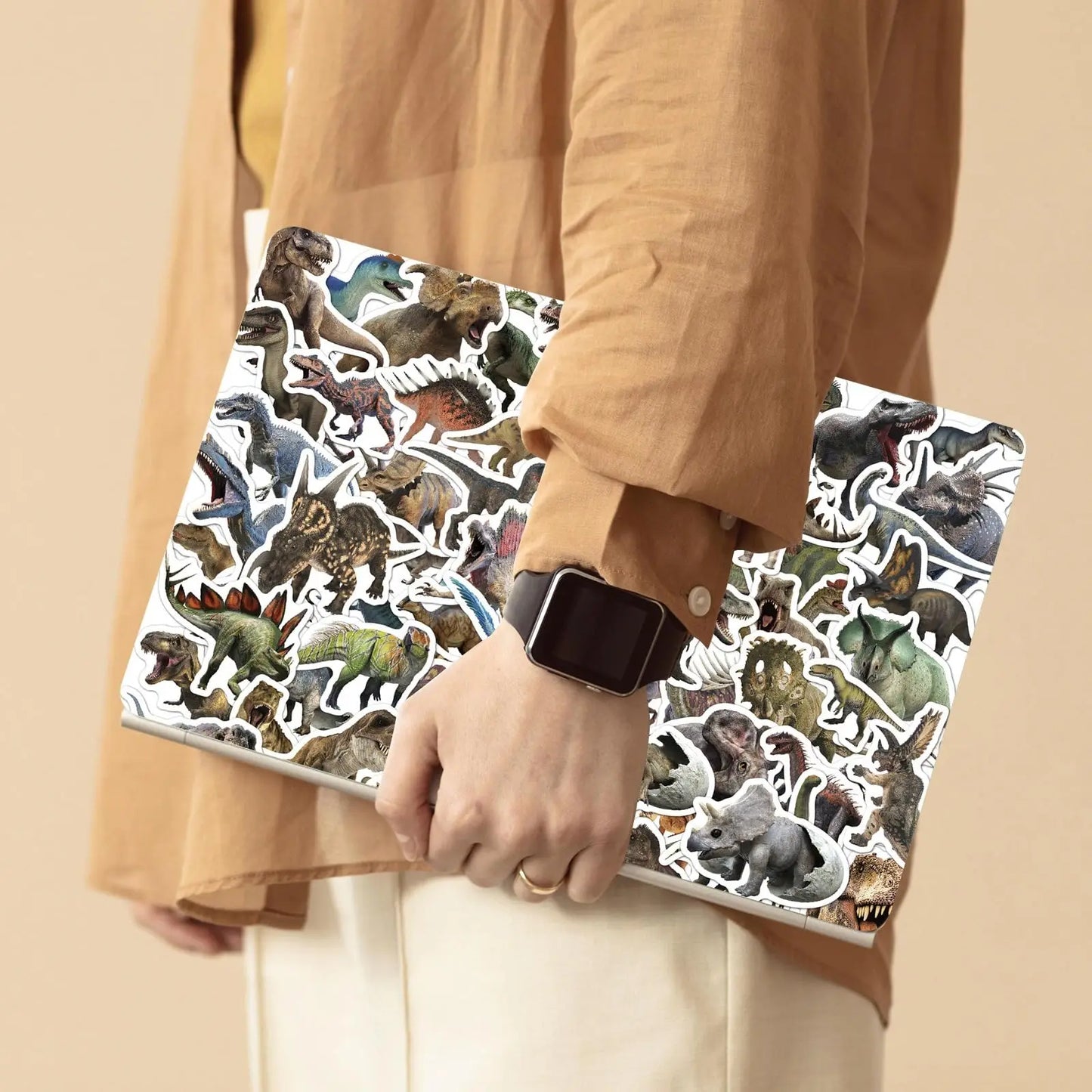 50/100 Stück Jurassic Dinosaurier-Aufkleber – Wasserdichte Vinyl-Sticker für Kinder, für Wasserflaschen, Scrapbook, Laptop, Skateboard, Computer