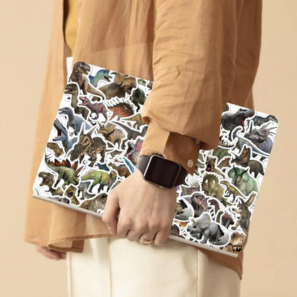 50/100 Stück Jurassic Dinosaurier-Aufkleber – Wasserdichte Vinyl-Sticker für Kinder, für Wasserflaschen, Scrapbook, Laptop, Skateboard, Computer