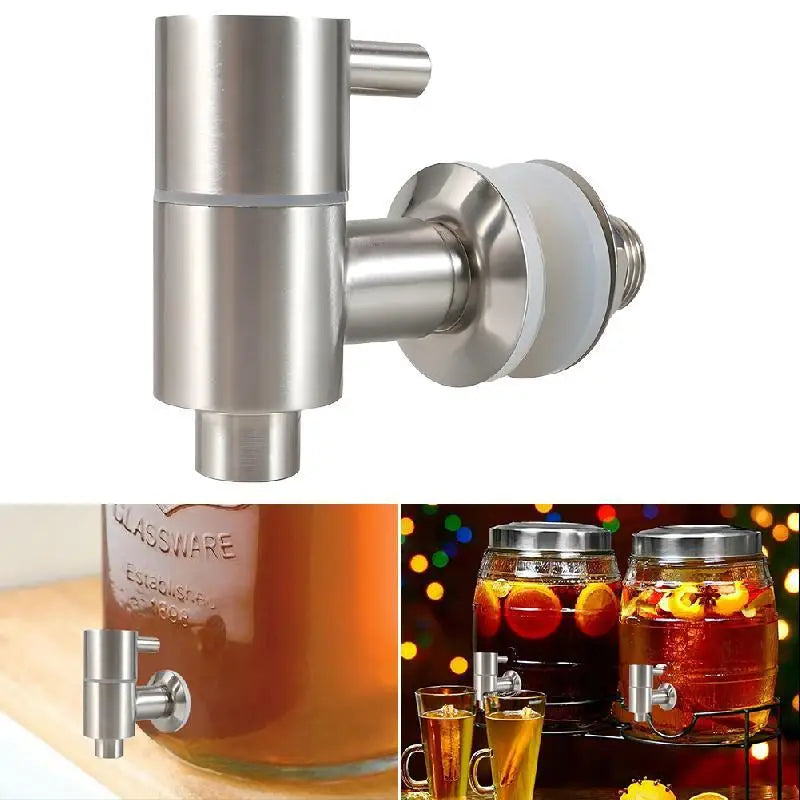 Neuer Zapfen für Getränkespender, polierter Edelstahl, Getränkespender, Wasserhahn, 12 mm, 16 mm, Ersatz für Wasserspenderglas