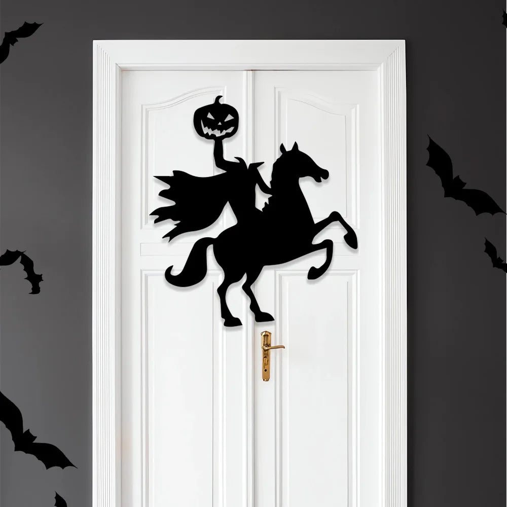 Halloween-Dekoration: Tür- und Fenstersticker, Skelett-Hand, Kürbis, DIY-Teufel, Hexenhut, Glasfenstersticker mit Geistermotiven.
