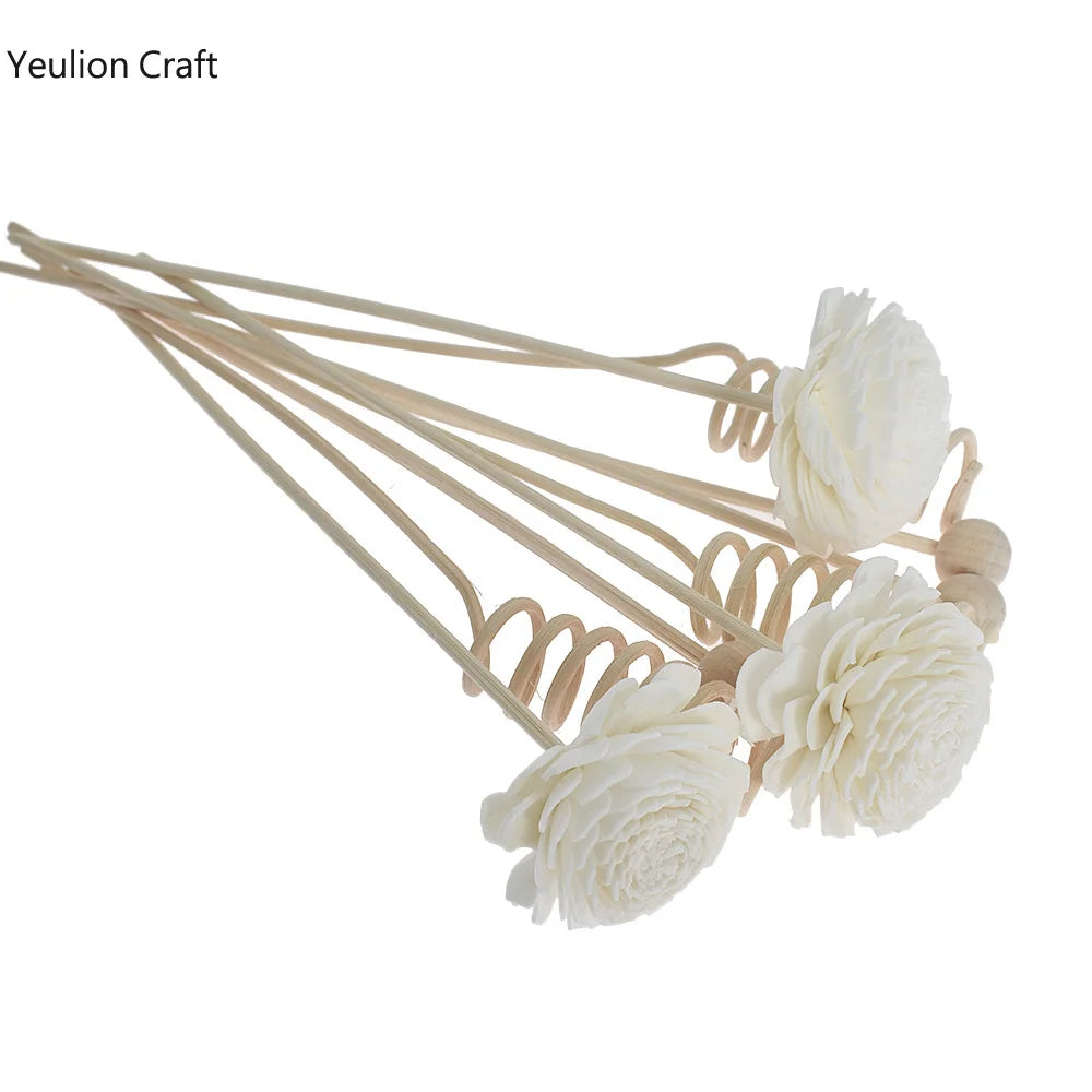 9PCS/lot Flower Aromatherapy Rattan No Fire Aroma Diffuser Sticks Home Living Room Aromatic Incense Supplies