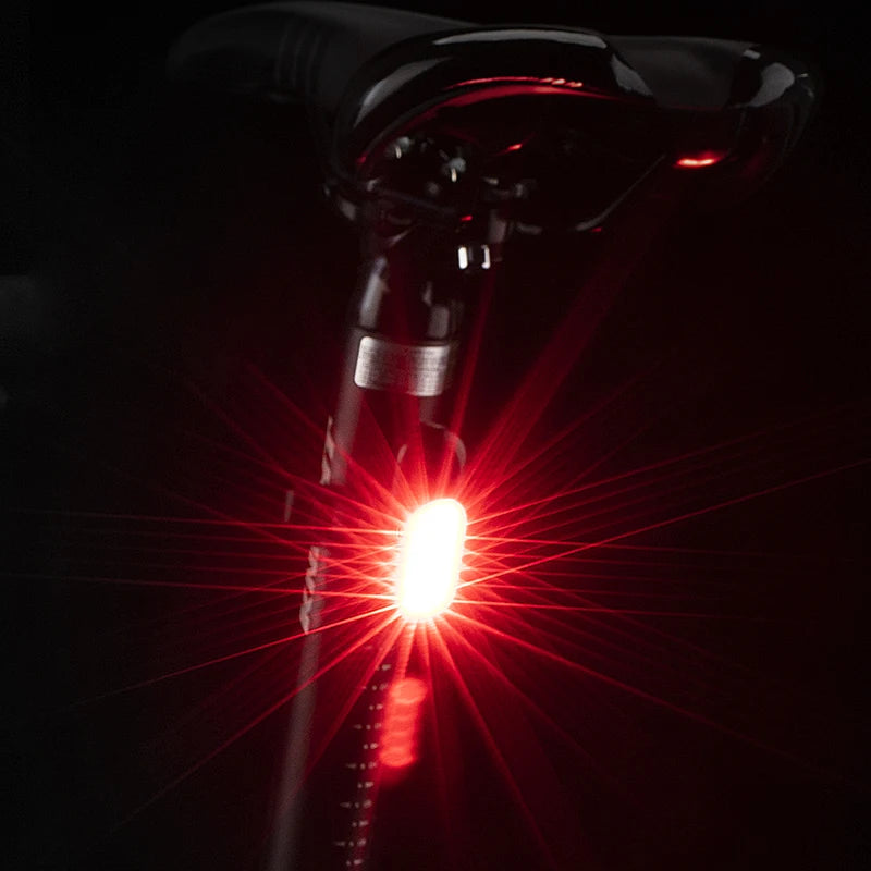 ROCKBROS Fahrrad-Rücklicht, multifunktionale Warnung, Fahrrad-Rücklicht, wasserdicht, wiederaufladbar, Typ C, MTB, Rennrad, Rücklicht