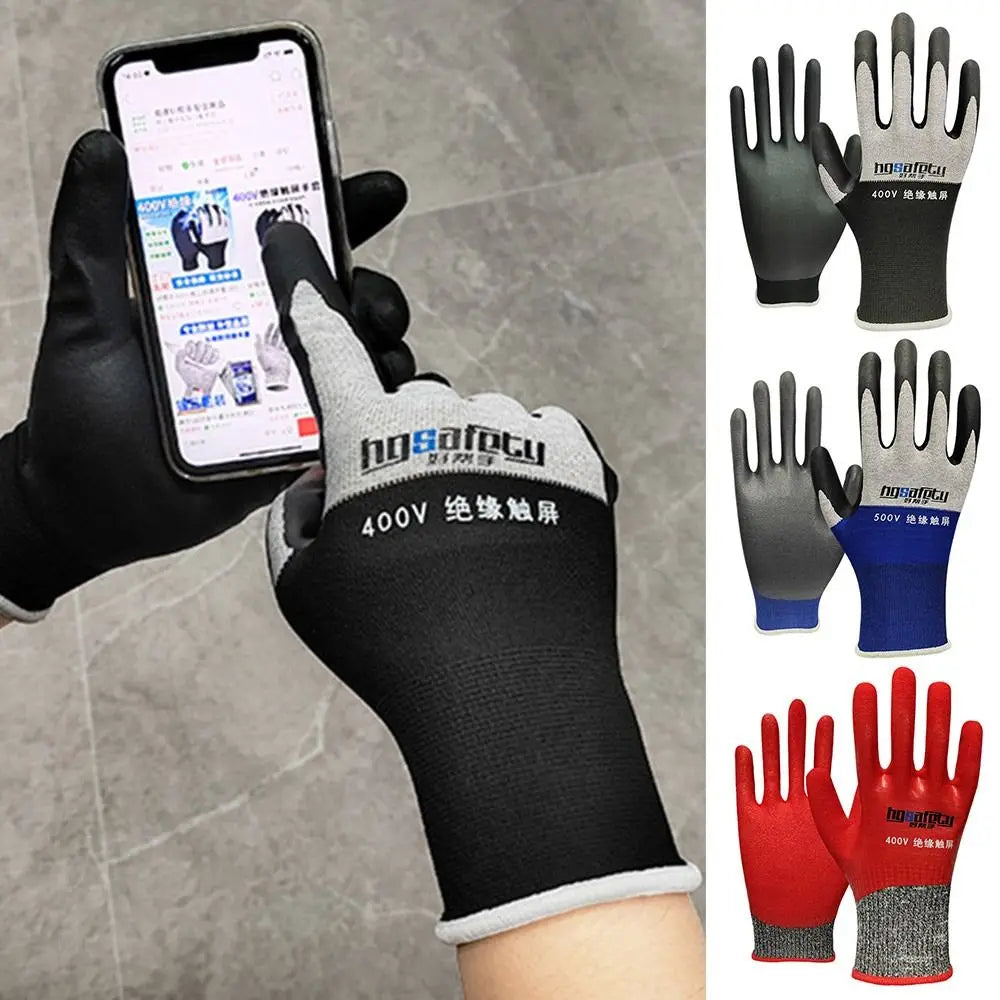 Nitril-Elektriker-Isolierhandschuhe, ultradünn, ölbeständig, Touchscreen-Isolierhandschuh, hält Spannung 400 V/500 V stand