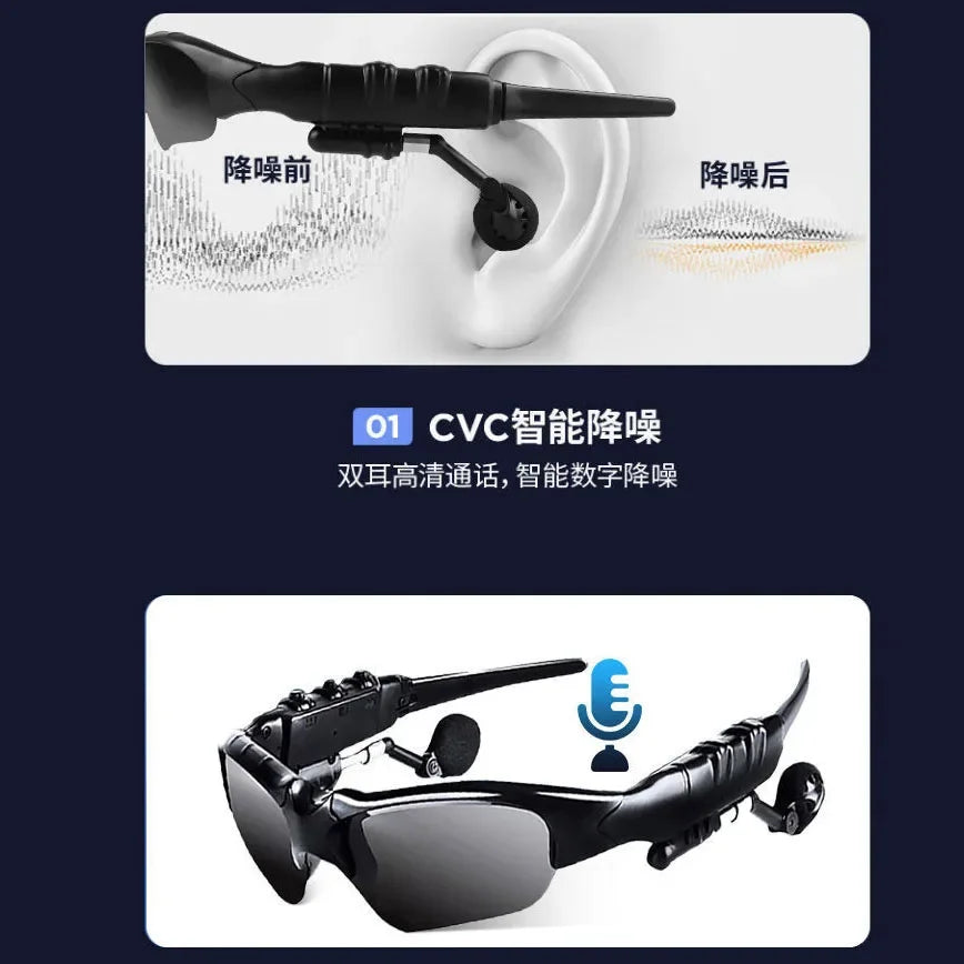 Originale Xiaomi Bluetooth polarisierte Brille mit drahtlosen Bluetooth -Ohrhörern Sport Stereo Sound Ohrhörer Mijia Headset Sonnenbrille