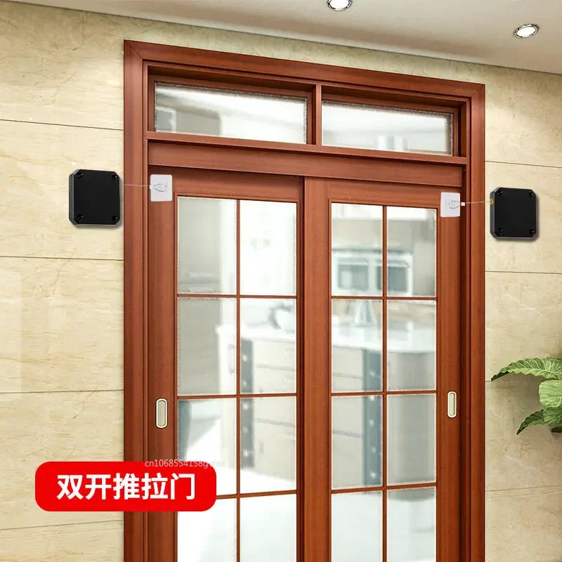 Dual-Use-Haushalts-Türschließer ohne Lochung, Zugseil, Schiebetür, Schlafzimmertür, automatische Rückkehr, einfache Stummschaltung, Türschließer