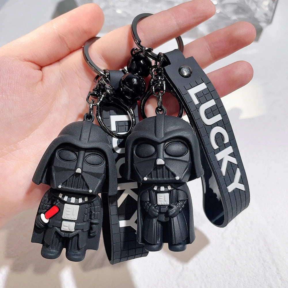 Disney Star Wars Schlüsselanhänger – Darth Vader Anhänger, Auto-Schlüsselanhänger, Schwarz-Weiß-Cartoon-Schlüsselring, Telefon- und Taschenornament, Schmuckgeschenke
