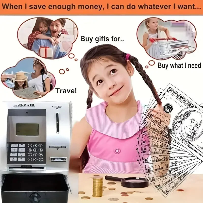 Geldautomat Automatischer Zugang Spardose, Intelligentes Passwort, Echte Stimme, Perfekte Geschenke, Weihnachten, Halloween, Thanksgiving