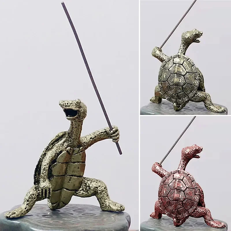 Mini Metall Schildkröte Form Räucherstäbchen Meditation Buddha Sandelholz Räucherstäbchen Halter Lustige Tier Räucherstäbchen Halter Home Decor