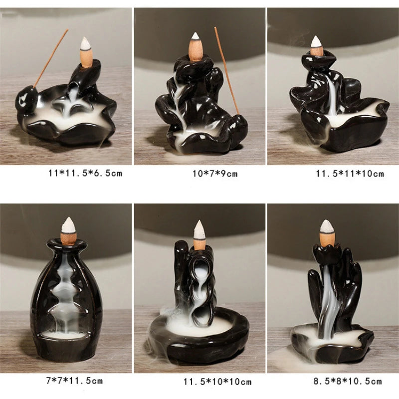 Kreativer Rückfluss-Räucherstäbchenbrenner – Keramik-Dekoration für Zuhause, Teehäuser, Zen-Yoga-Dekor