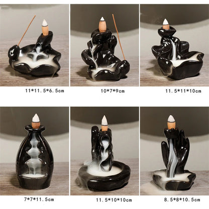 Kreativer Rückfluss-Räucherstäbchenbrenner – Keramik-Dekoration für Zuhause, Teehäuser, Zen-Yoga-Dekor