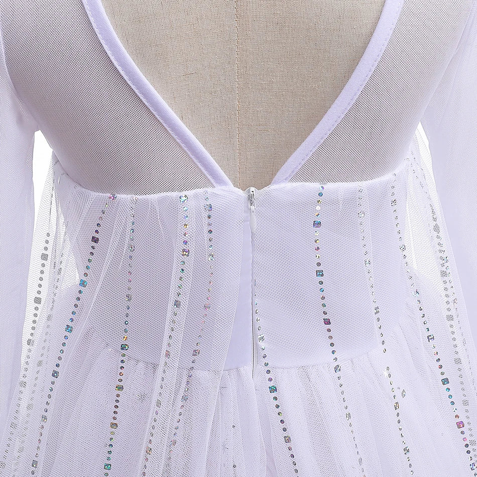 Disney Frozen 2 Cosplay Kostüme für Mädchen: Anna & Elsa Prinzessinnen Schneekönigin lange Kleider, Halloween-Party und Karnevalskleidung, Vestido.