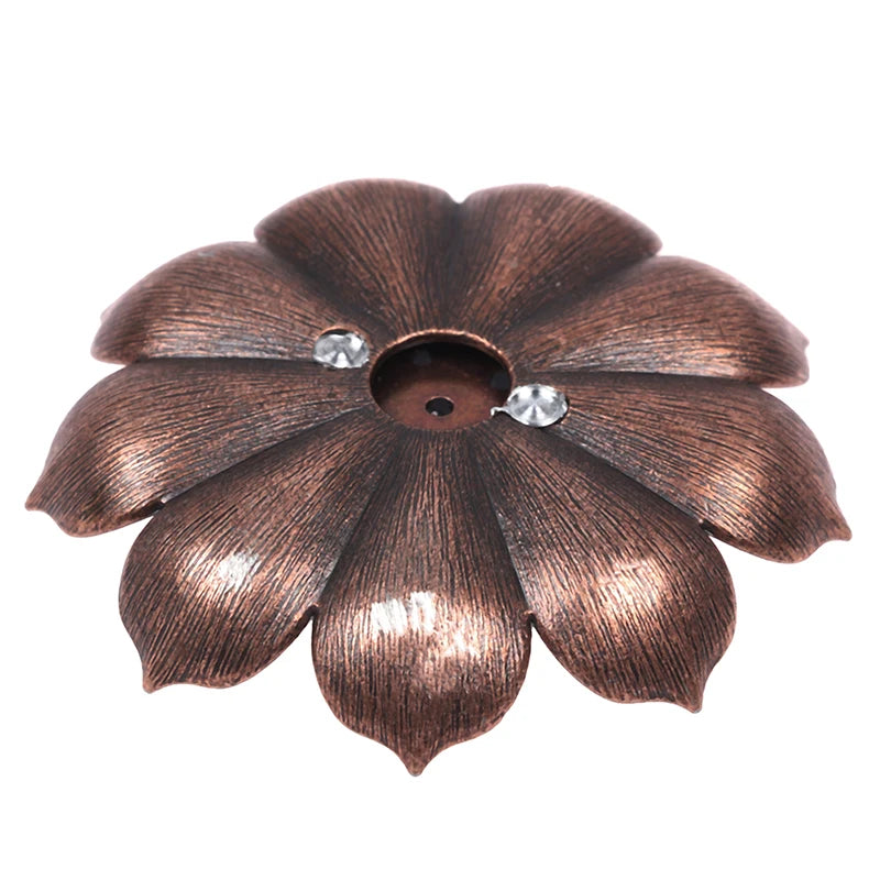 Neue 1 Stk. Legierung Räucherstäbchenhalter – Buddhismus Lotus Weihrauchbrenner, Bronze Nasturtium Räuchergefäß