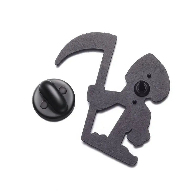 Cartoon Halloween Sensenmann Emaille Pin Animation Abenteuer von Billy Mandy Brosche Revers Abzeichen Festival Freunde Schmuck Geschenke