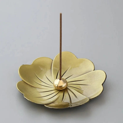 1 stück Legierung Brenner Stick Halter Buddhismus Lotus Linie Räucherstäbchen Platte Sandelholz Spule Basis Tempel Yoga Studios Heimdekoration