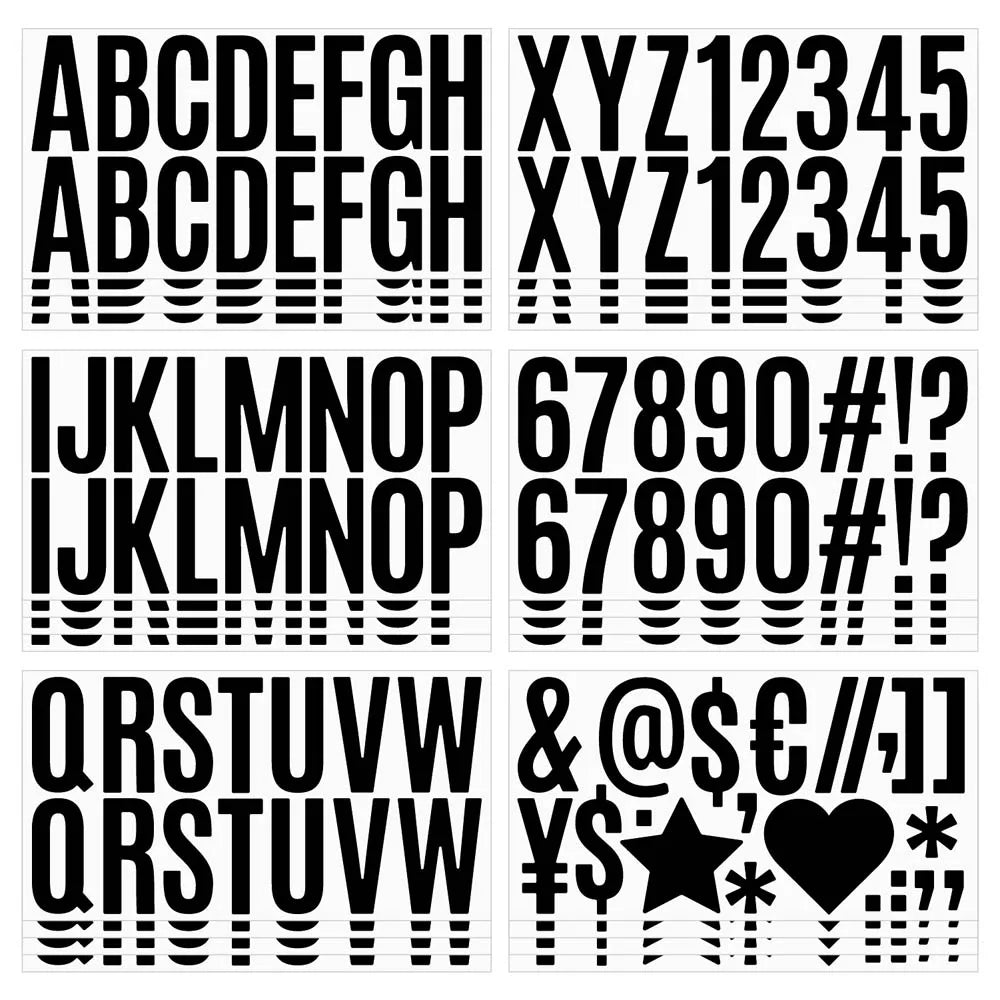 6 Blatt große 2,5 Zoll Brief Aufkleber 100 Stück Alphabet Brief Aufkleber Gold Schwarz Weiß Briefkasten Bulletin Board Dekor