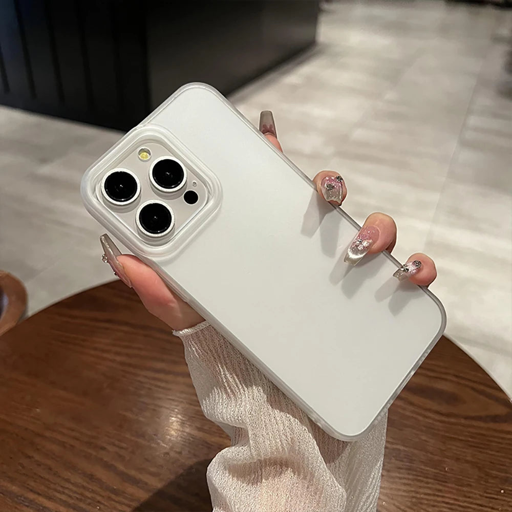 Luxuriöse quadratische matte Silikon-Softhülle für iPhone 16 15 14 Plus 13 12 Mini 11 Pro Max Transparente ultradünne stoßfeste Abdeckung 13