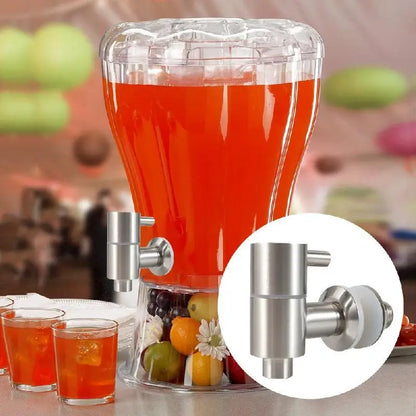 Neuer Zapfen für Getränkespender, polierter Edelstahl, Getränkespender, Wasserhahn, 12 mm, 16 mm, Ersatz für Wasserspenderglas